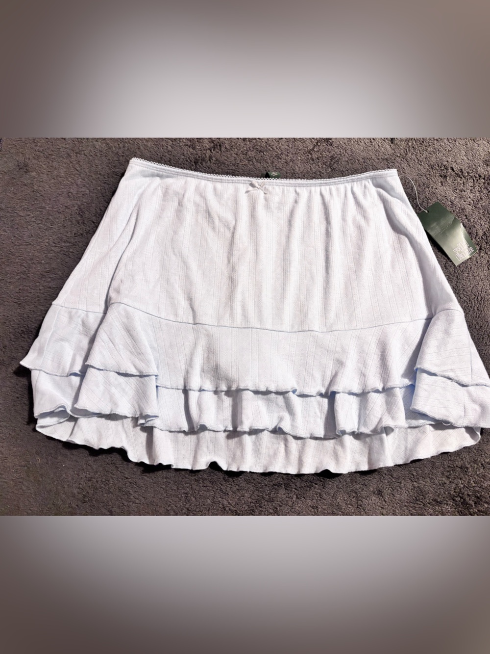 Light Blue Ruffled Mini Skort - Lightweight Summer Layer